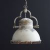 Caged White Barn Pendant Light