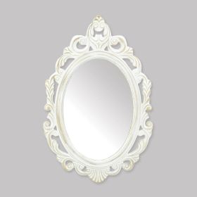 ANTIQUED WHITE WALL MIRROR