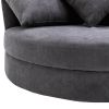 Orisfur. 360° Swivel Accent Barrel Chair with Storage Ottoman & 4 Pillows, Modern Linen Leisure Chair Round Accent for Living Room