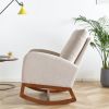 27.56'' Wide Linen Rocking Chair Accent Chair in Beige Color