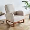 27.56'' Wide Linen Rocking Chair Accent Chair in Beige Color