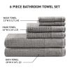 Spa Waffle Cotton Waffle Jacquard Antimicrobial Bath Towel 6 Piece Set