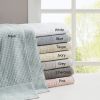 Spa Waffle Cotton Waffle Jacquard Antimicrobial Bath Towel 6 Piece Set