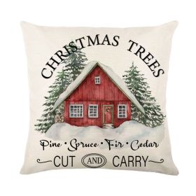 Printed Christmas Tree Elk Pillow (Option: Style 1-45x45cm)