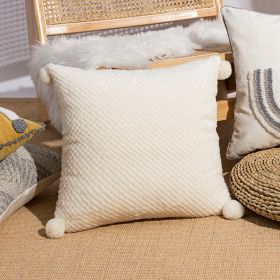 Simple Ins Style Loop Velvet Pillow Cover (Option: Beige-45x45cm Without Core)