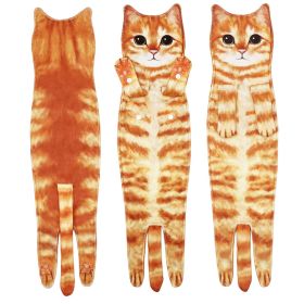 Cartoon Printing Hanging Face Cloth (Option: Orange Tabby Cat)