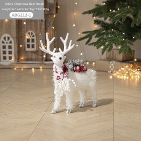 Christmas Decorations White David's Deer Doll Doll Home Shopping Window Layout Christmas Tree Ornaments (Option: Small Elk Only 220g)