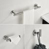 3-Piece Bathroom Hardware Set with Toilet Paper Holder, Towel Ring, Adjustable Towel Bar, Wall Mount Bath Accessory Set RT